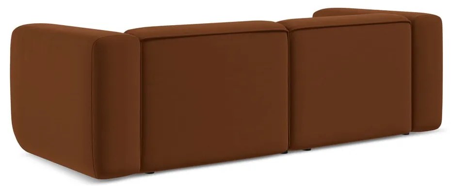 Pomarańczowa/brązowa aksamitna sofa 228 cm Ekahi – Makamii