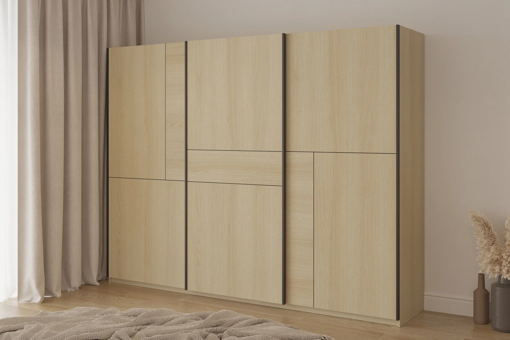 Szafa Przesuwna LUBERO 120 cm Szafa Trzydrzwiowa Dąb lindberg