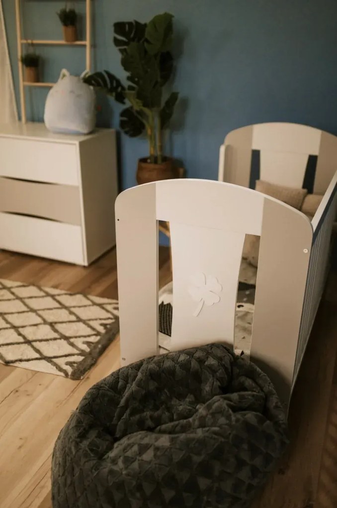 Łóżeczko dziecięce PATI 120x60 białe/szare LITTLE SKY