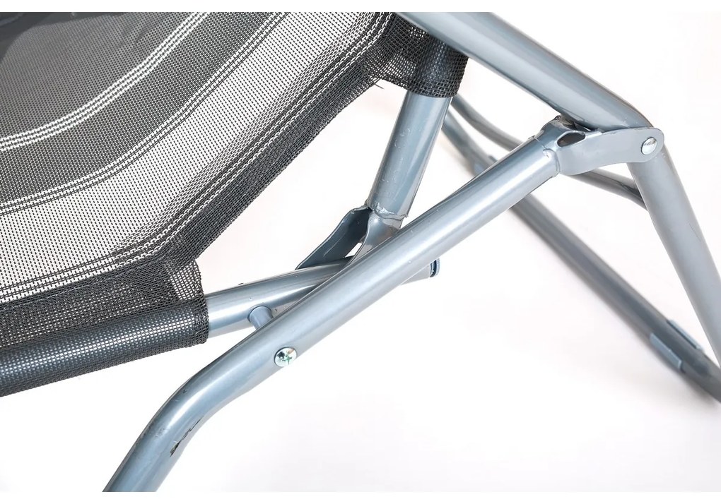 Happy Green Leżak plażowy antracytowy, 142 x 60 x 96 cm