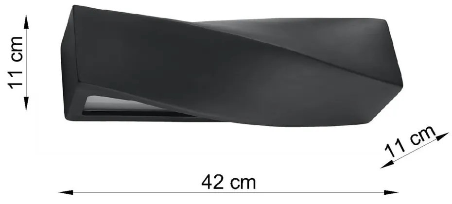 Czarny ceramiczny kinkiet Sollux Taurus