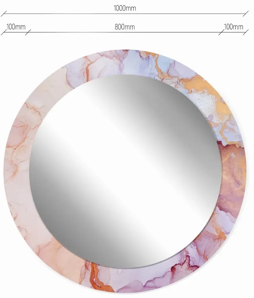Lustro okrągłe MORENA PINK MARBLE 100cm różowe BALTICA DESIGN