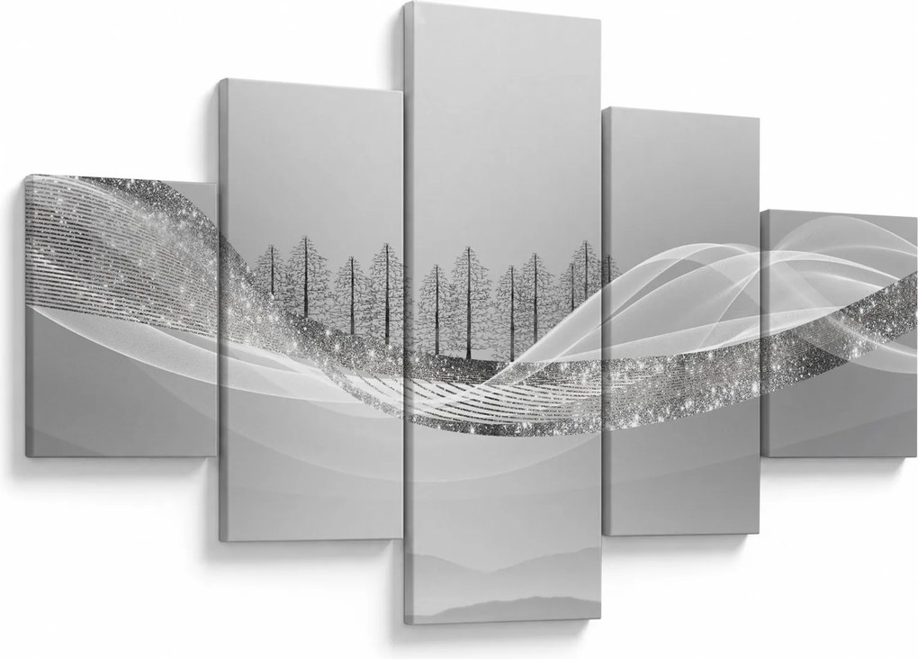 Obraz - Srebrny krajobraz (125x70 cm)