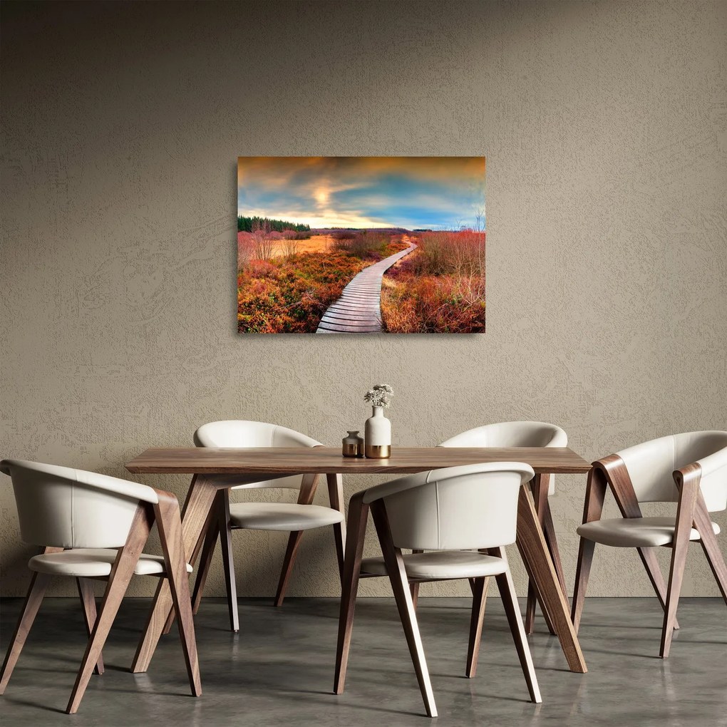 Obraz na szkle - Jesienna podróż krainą (70x50 cm)
