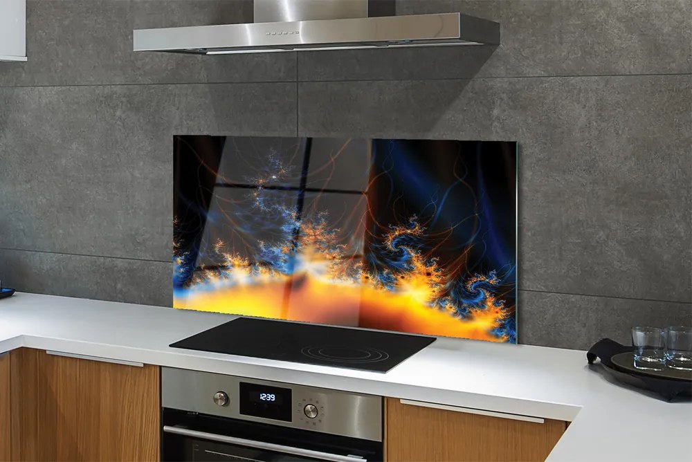 Panel szklany do Kuchni Kontrast Błękitu i Żółci