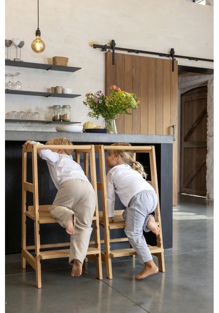 Pomocnik kuchenny dla dzieci z litego drewna bukowego w naturalnym kolorze Forrest – Vipack