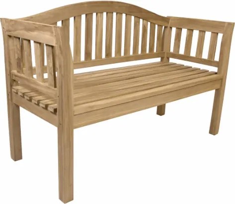 Ławka ogrodowa z drewna teakowego 2-osobowa, ręcznie robiona