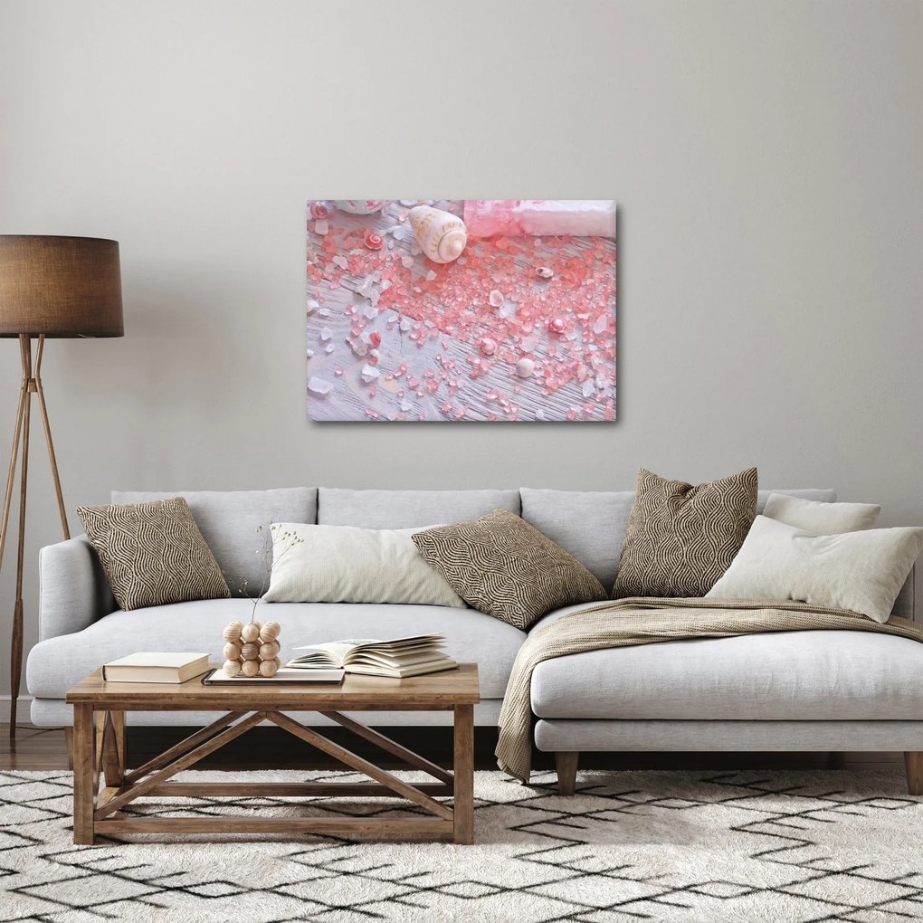 Obraz - Nadmorska atmosfera w różowych odcieniach (70x50 cm)