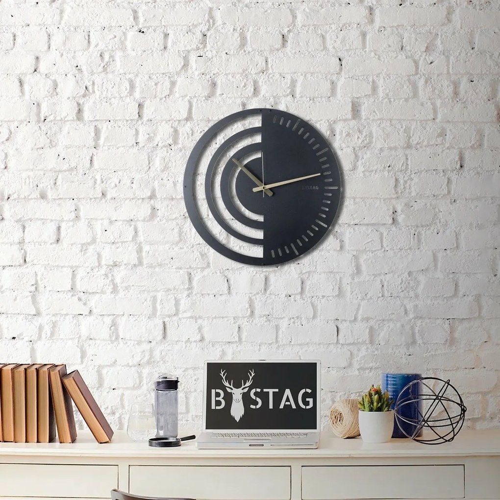 Zegar ścienny Chrono Black, 50 x 50 cm