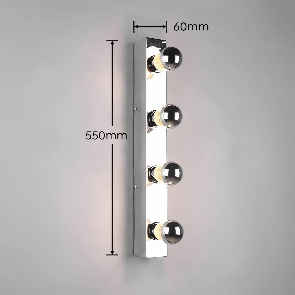 Kinkiet w kolorze błyszczącego srebra Theatro – Trio
