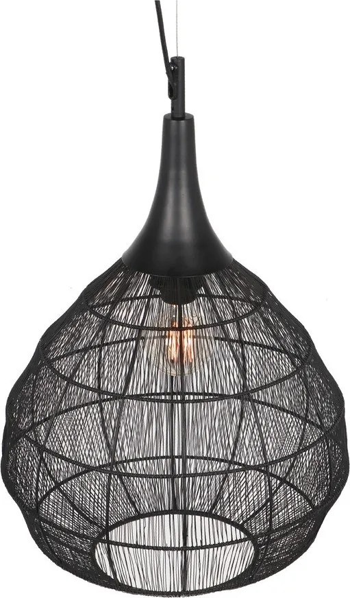 Lampa wisząca w kolorze matowej czerni z metalowym kloszem Soraya – Trio