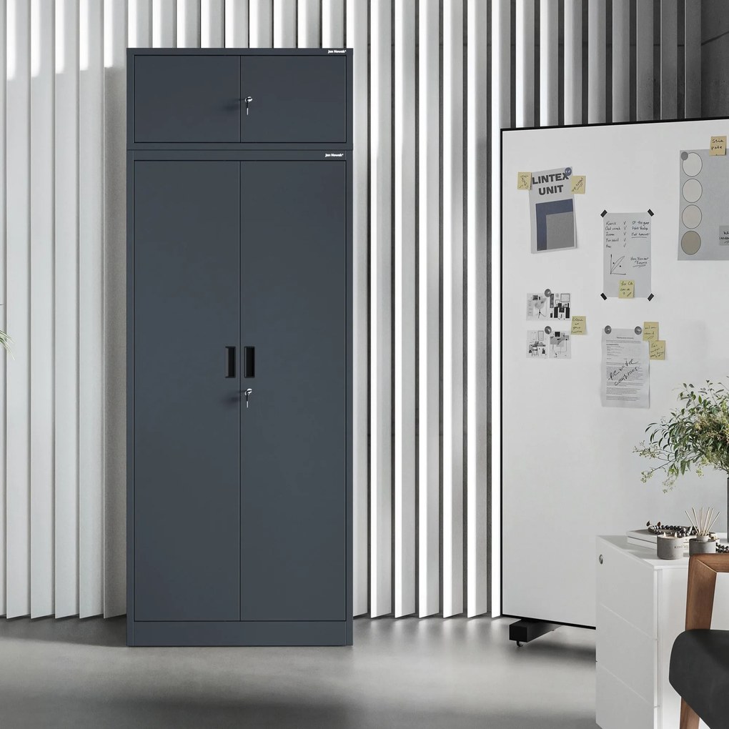 Nadstawka na szafę antracytowa, 800x380x400 mm: EWA
