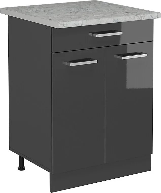 Szafka dolna do kuchni antracyt wysoki połysk 60x60x81.6 r-line