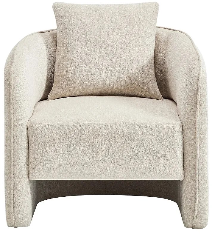 Fotel z tkaniny melanżowej beżowy LANITO