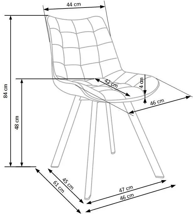 Zestaw różowych aksamitnych krzeseł 4 szt. B0-F44