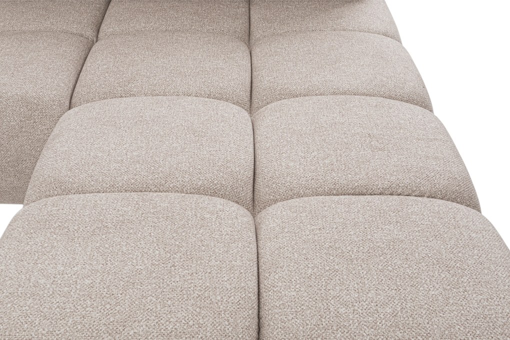 Narożnik Lerio prawostronny z funkcją spania - jasno beżowa dzianina hydrofobowa Blur 02