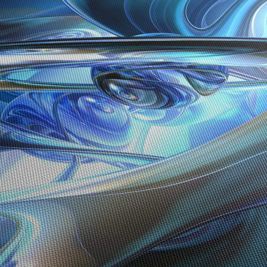 Obraz niebieskich fraktali (125x70 cm)