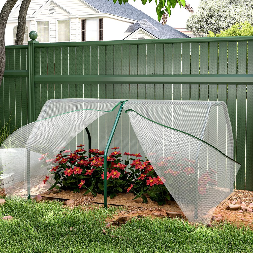 Outsunny Mini Szklarnia Tunel Foliowy Odporny na Warunki Atmosferyczne Łatwy Transport Zielony 99x71x60cm | Aosom PL