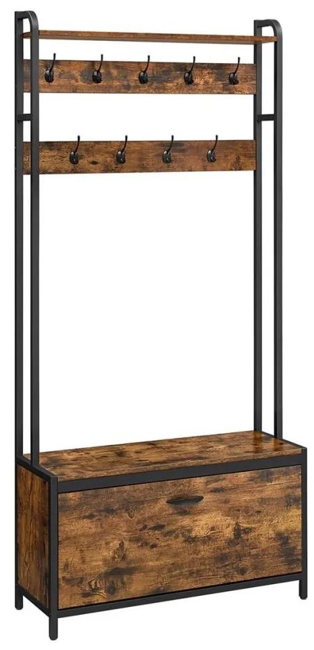 Wieszak stojący NAVOR brązowy/czarny