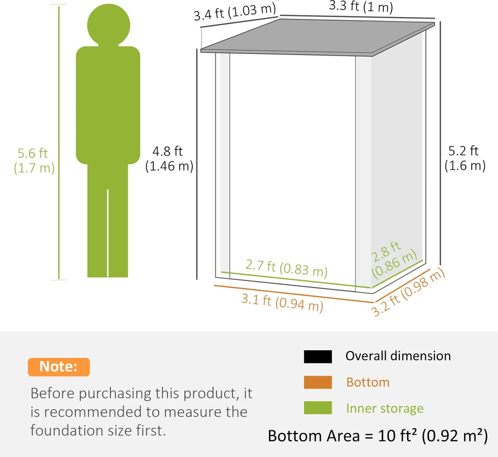 Outsunny Domek narzędziowy brązowy 100x103x160 cm ze stali z zamkiem - Aosom PL