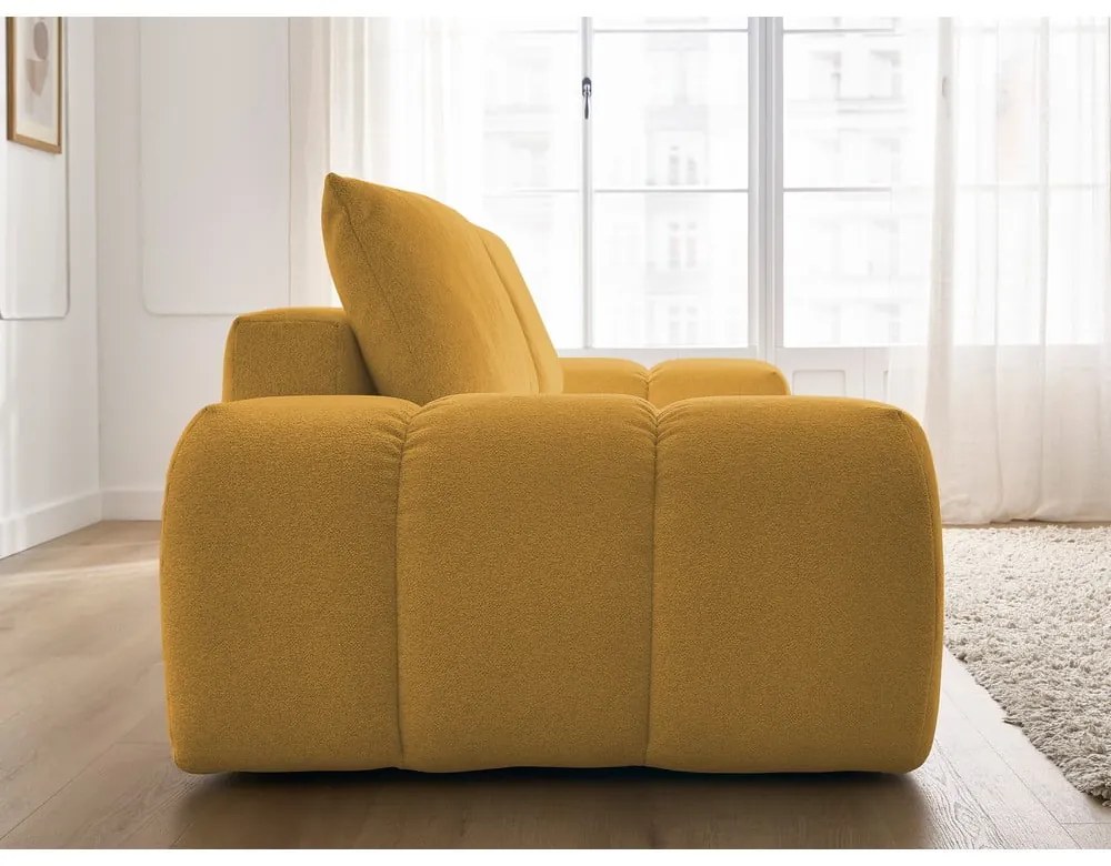 Musztardowa sofa z tkaniny szenilowej 278 cm Everest – Bobochic Paris