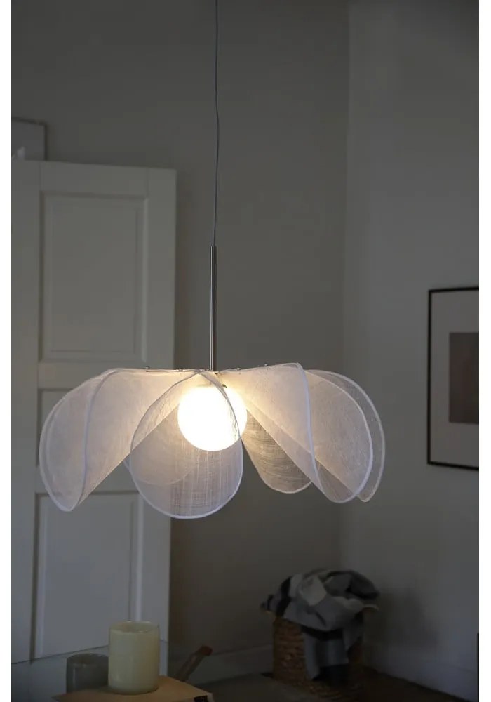 Biała lampa wisząca ze szklanym kloszem ø 75 cm Styrka – Markslöjd