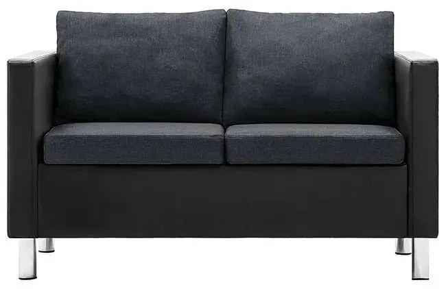 Atrakcyjna 2-osobowa sofa Karlo 2Q - czarno-ciemnoszara