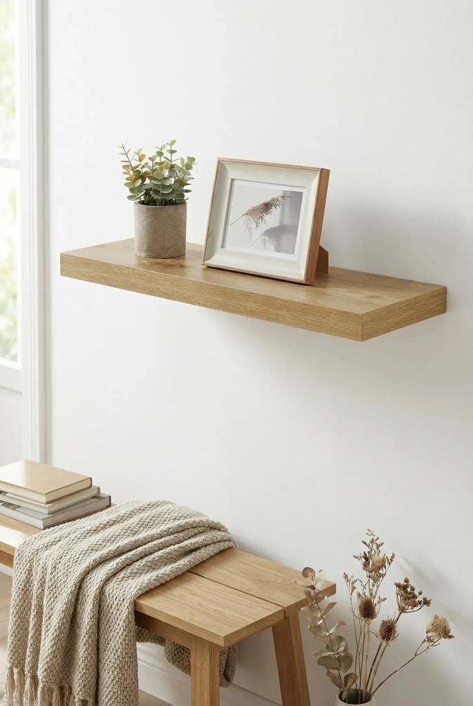 Minimalistyczna półka wisząca 80 cm dąb artisan E8-N26