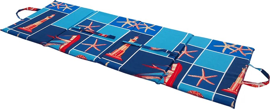 Leżak plażowy LATARNIA MORSKA 137x49 cm, niebieski