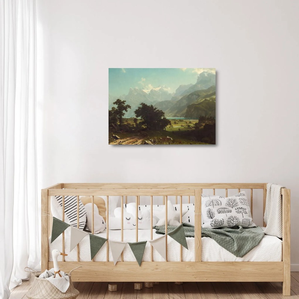Obraz na szkle - Albert Bierstadt, Lake Lucerne, reprodukcje (70x50 cm)