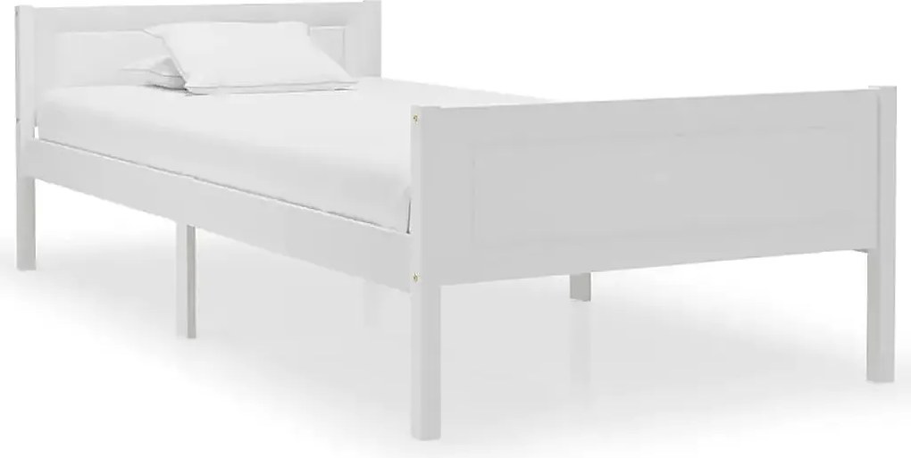Białe drewniane łóżko jednoosobowe 100x200 A3-A22