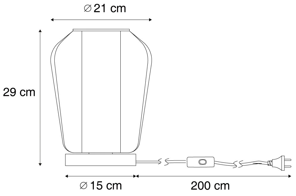 Lampa stołowa Japandi czarna z beżowym lnianym abażurem 21,5 cm - NamiJapandi Oswietlenie wewnetrzne