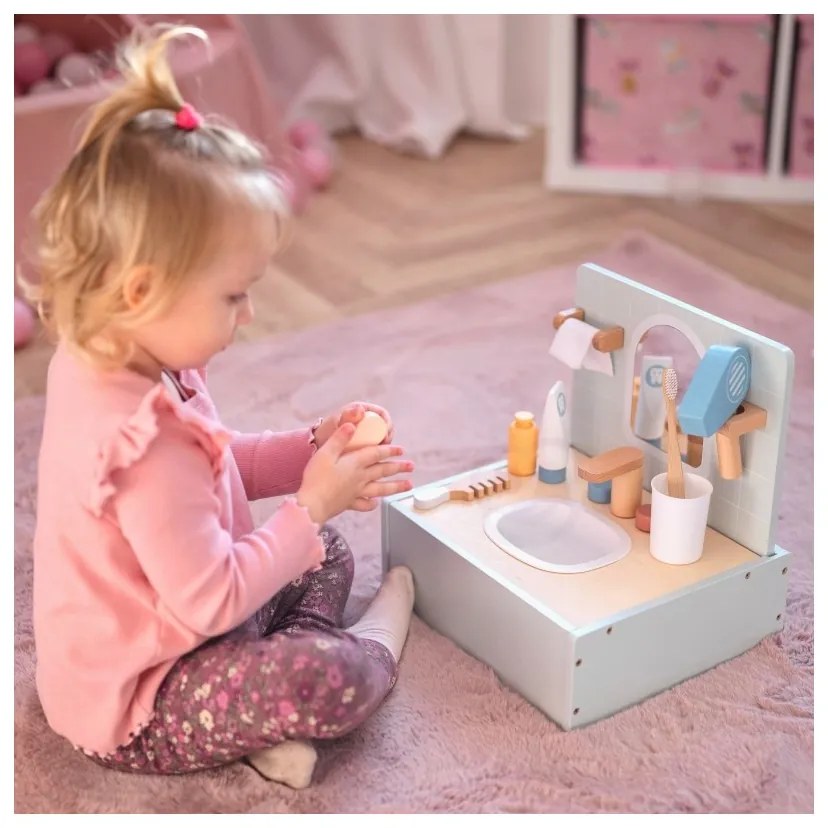 Tooky toy toilet bathroom toaleta drewniana łazienka z akcesoriami