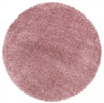 Dywan shaggy Fluffy Super Soft różowy koło 120 cm x 120 cm