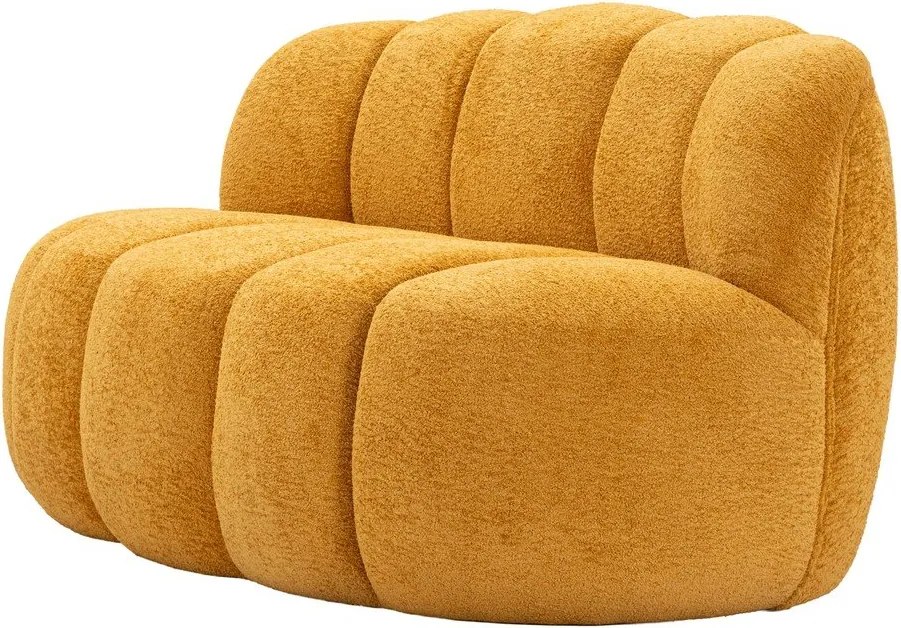 Musztardowa sofa z materiału bouclé 145 cm Ball – Mauro Ferretti