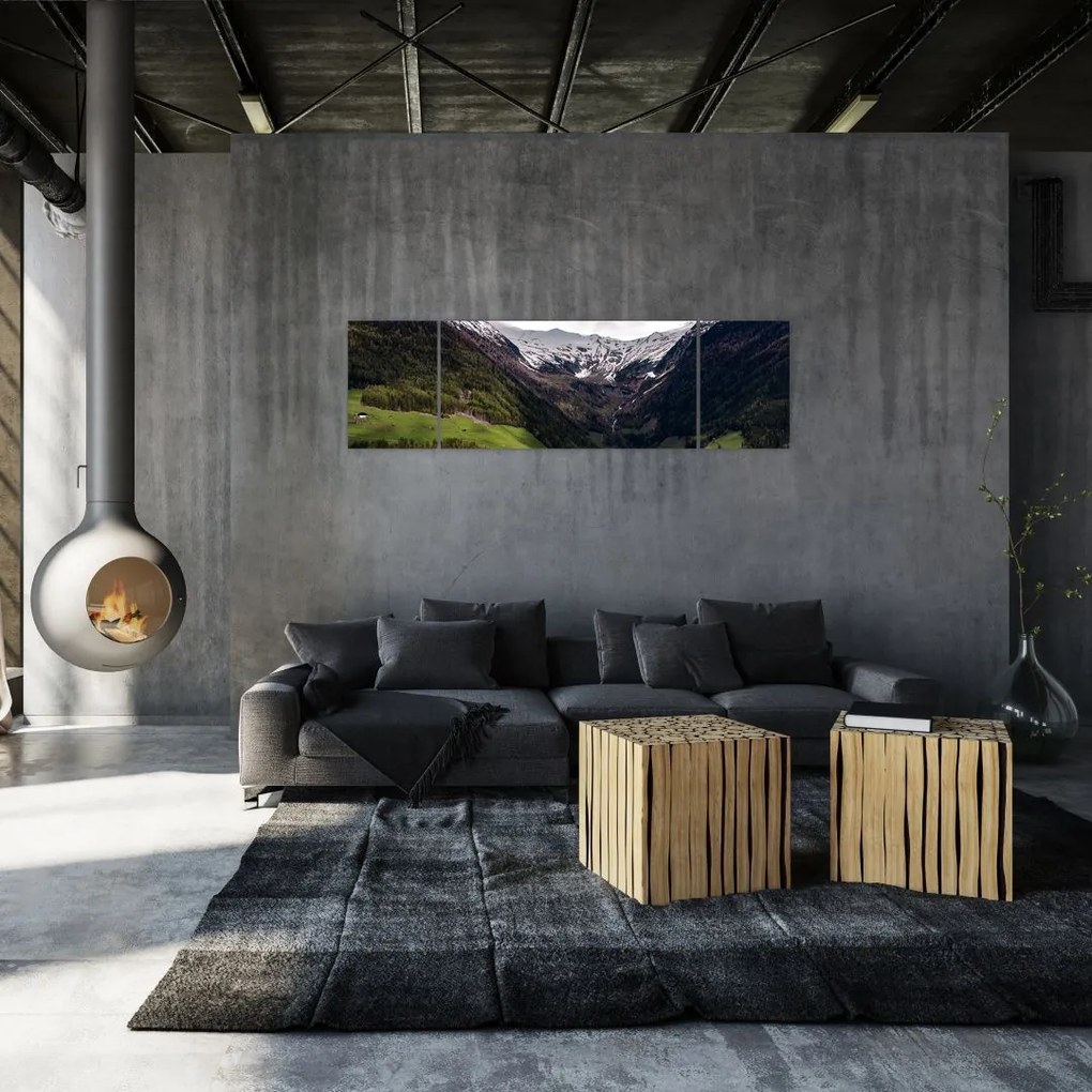 Obraz - Dolina pod górami (170x50 cm)