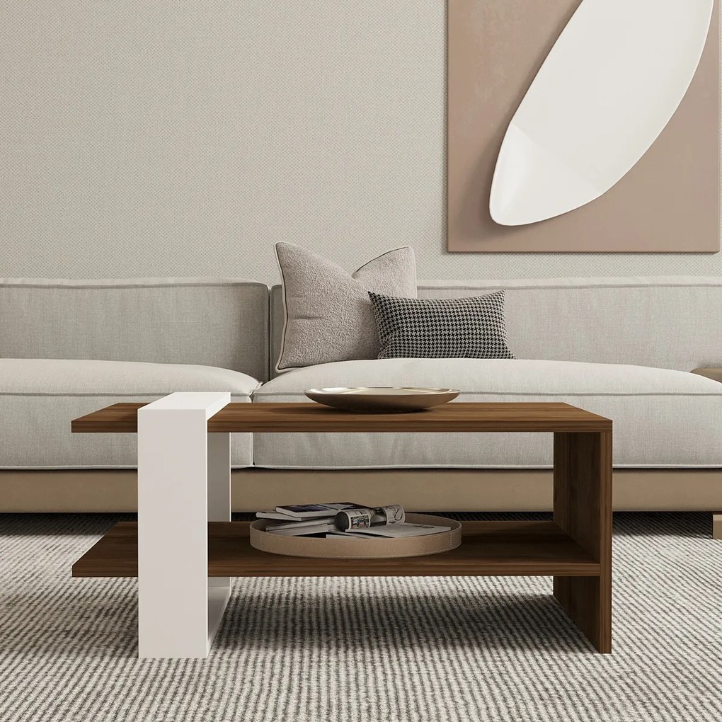 Stolik kawowy Gaye Walnut White