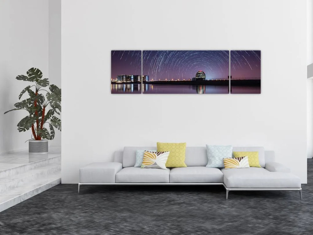 Obraz nocnego nieba z gwiazdami (170x50 cm)
