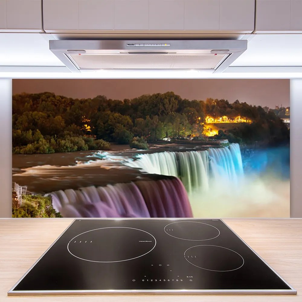 Panel Szklany do Kuchni Leśna Kaskada Wodna