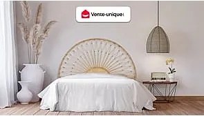 Zagłówek  140 cm – rattan – kolor naturalny SOLIA