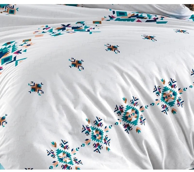 BedTex Bawełniana pościel Hippi turkusowa, 140 x200 cm, 70 x 90 cm, 140 x 200 cm, 70 x 90 cm