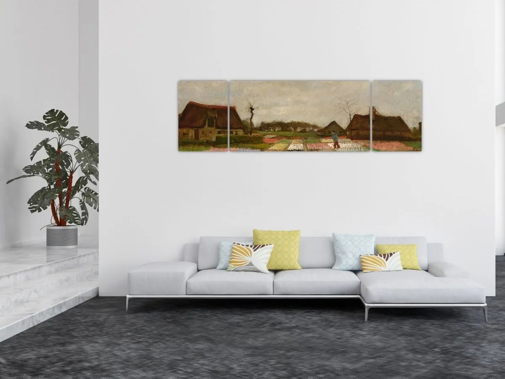 Obraz - Vincent van Gogh, Flower Beds in Holland, reprodukcje (170x50 cm)