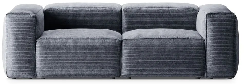 Szaroniebieska sztruksowa sofa 224 cm Bergamo – Cosmopolitan Design