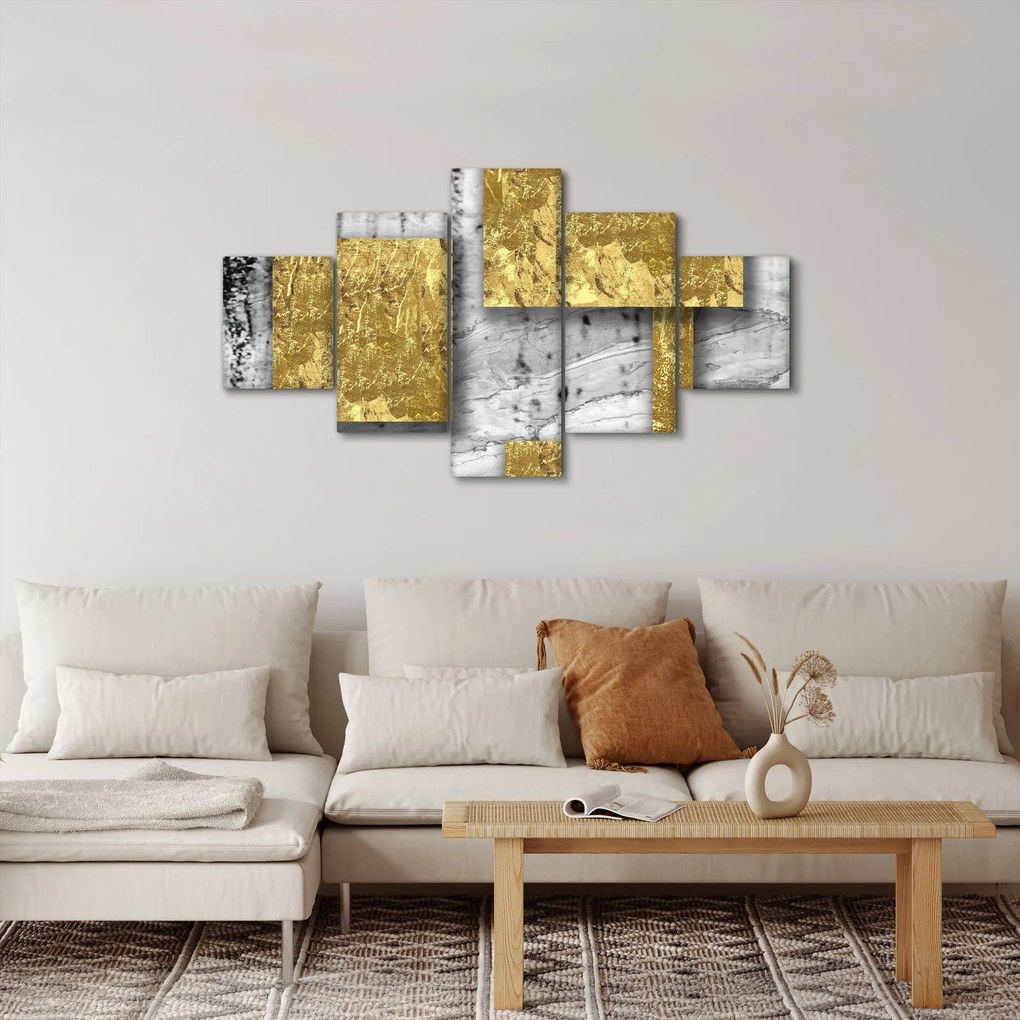 Obraz - Złote kwadraty N⁰3 (125x70 cm)
