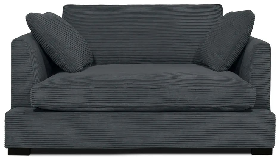 Szara sztruksowa sofa 132 cm Mobby – Scandic