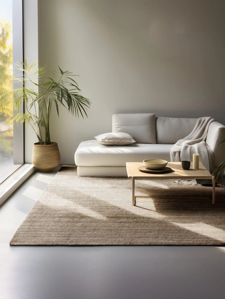 Dywan naturalny jutowy ręcznie tkany Boucle brązowo-szary 190 cm x 280 cm