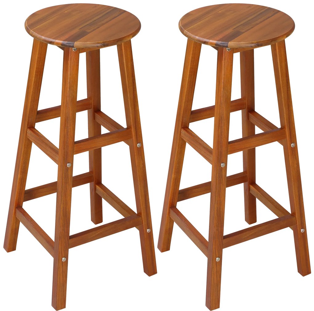 Krzesła barowe OSLO, 2 szt., 34x76cm, naturalny brąz Casaria