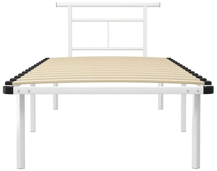 Metalowe łóżko pojedyncze w kolorze białym 90x200 cm S4-H36