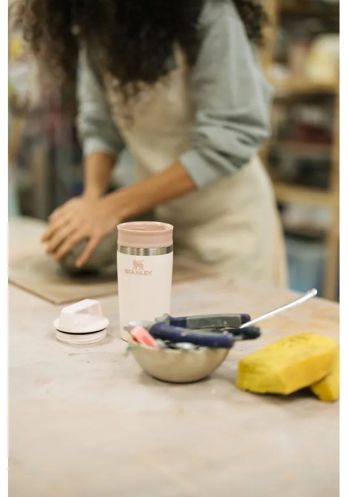 Jasnoróżowy kubek termiczny ze stali nierdzewnej 350 ml Café-To-Go Rose Quartz – Stanley