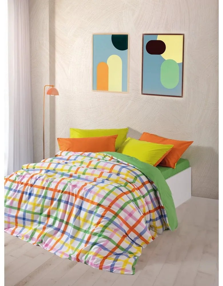 Pościel dwuosobowa z bawełny renforcé z prześcieradłem/4-częściowa 200x220 cm Hype – Mijolnir